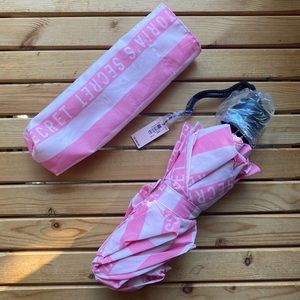 NWT Victoria’s Secret pink striped umbrella
